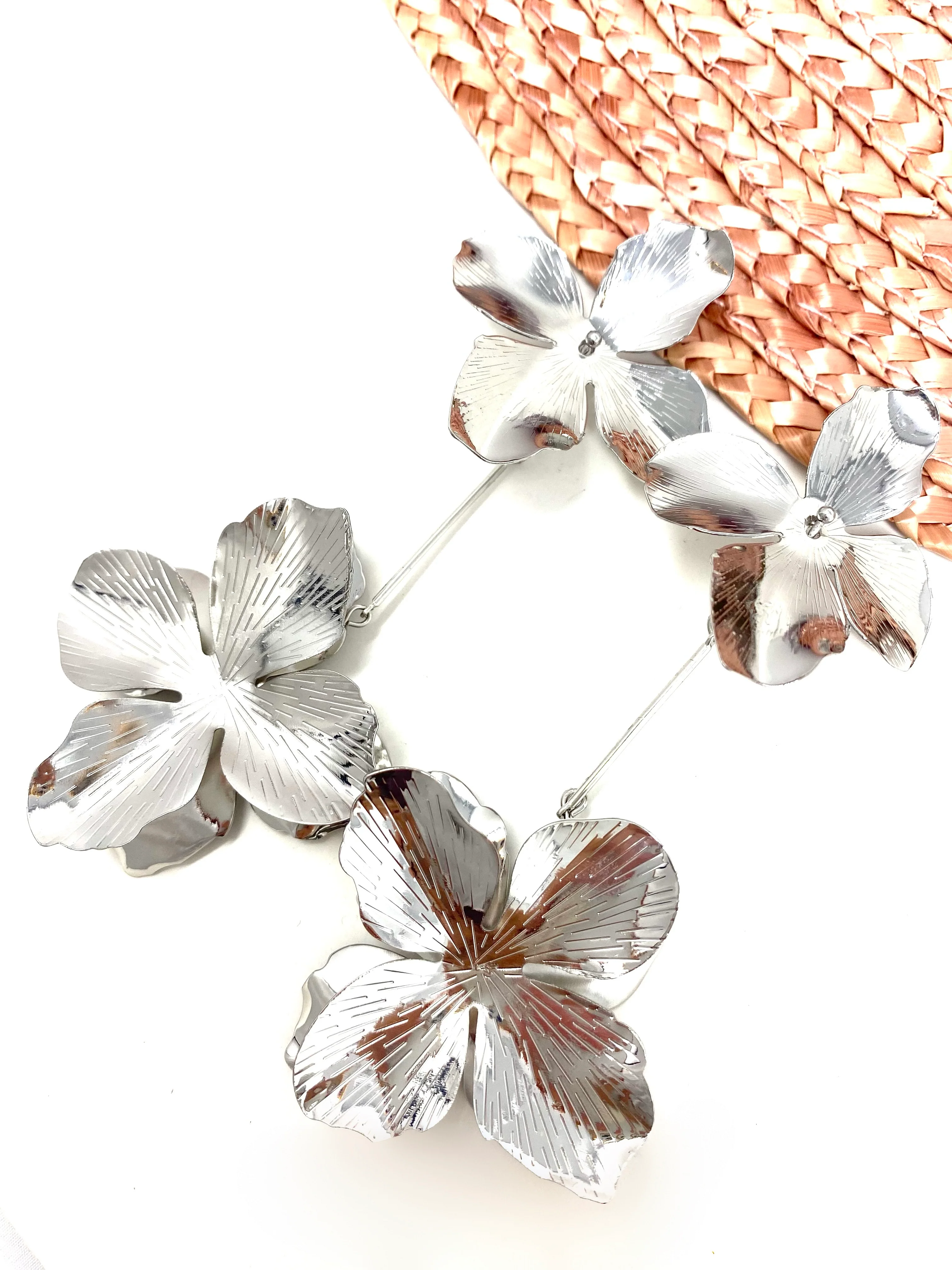 Pendientes Flora plata - Image 2
