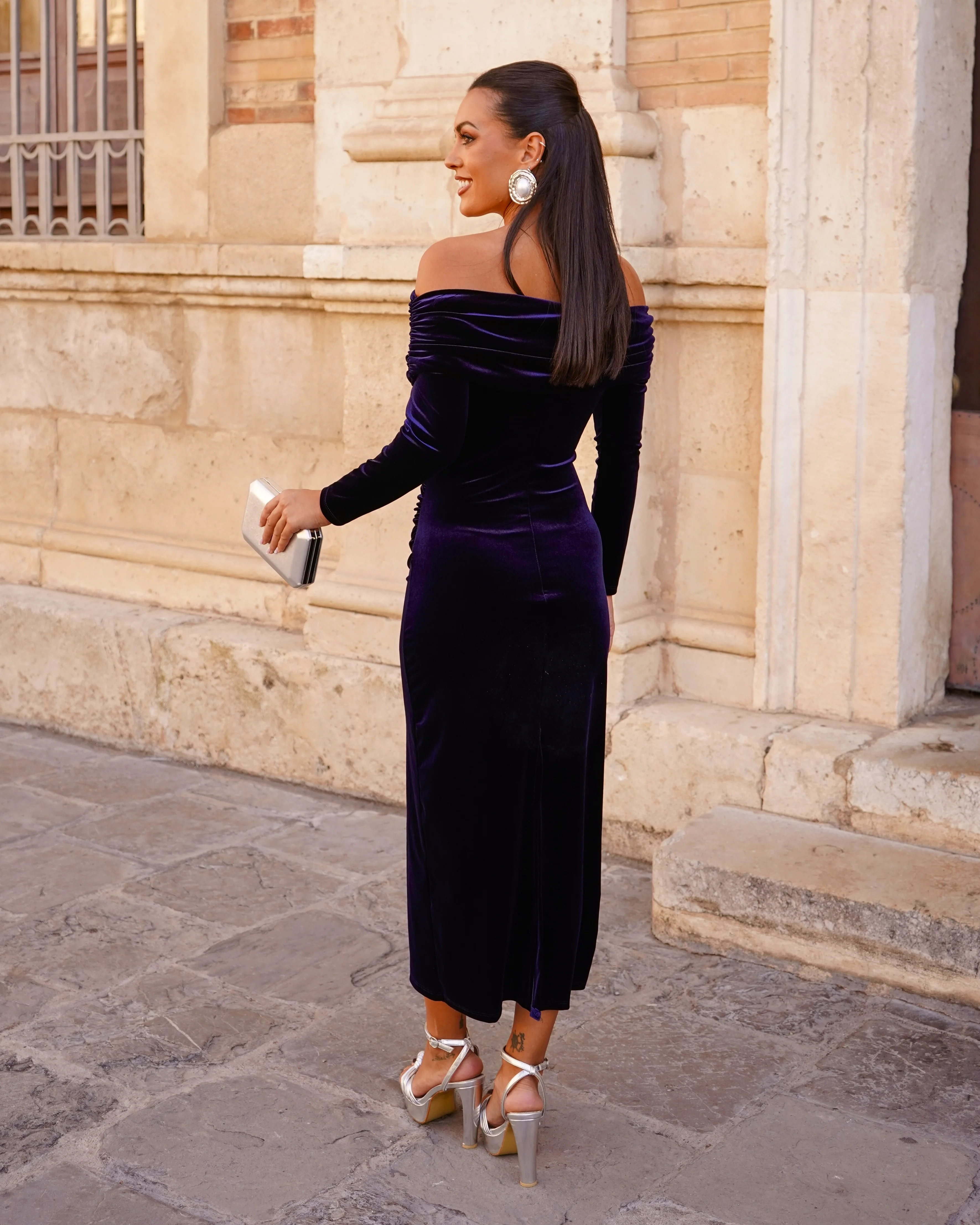 Vestido Bardot Marino - Image 3