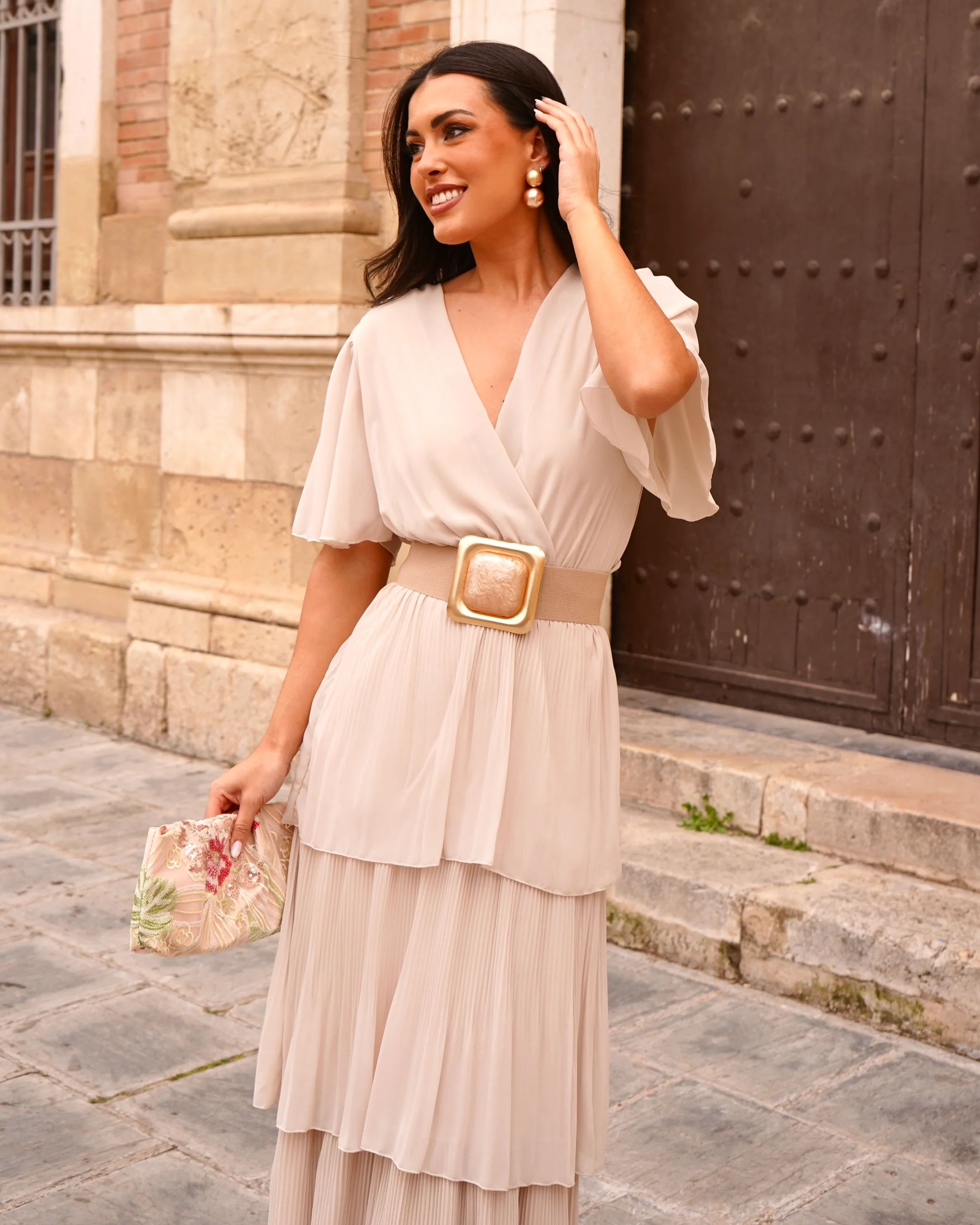 Vestido Adela Beige - Image 2