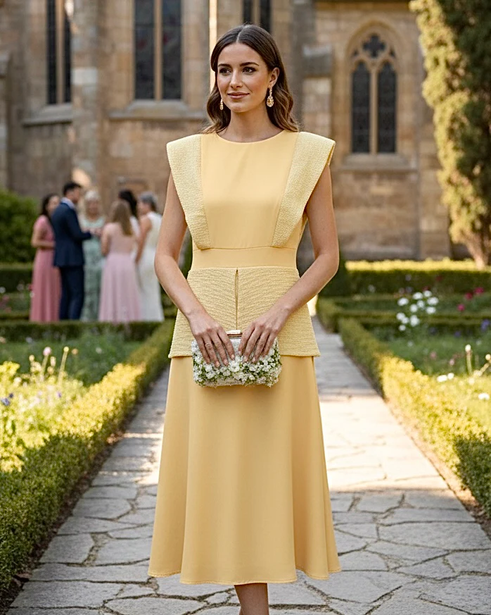 Vestido Carlota amarillo pastel