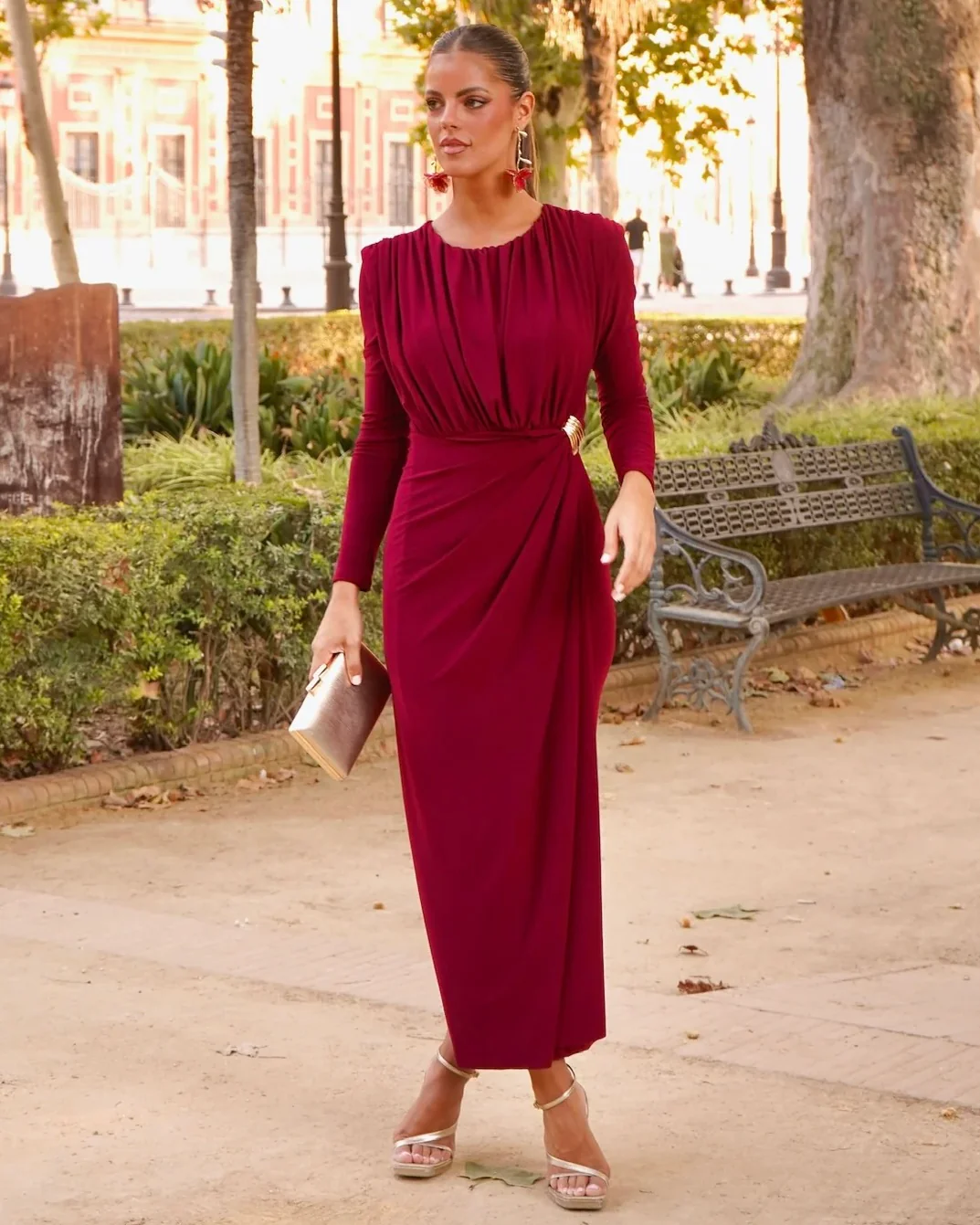 Vestido Carola granate