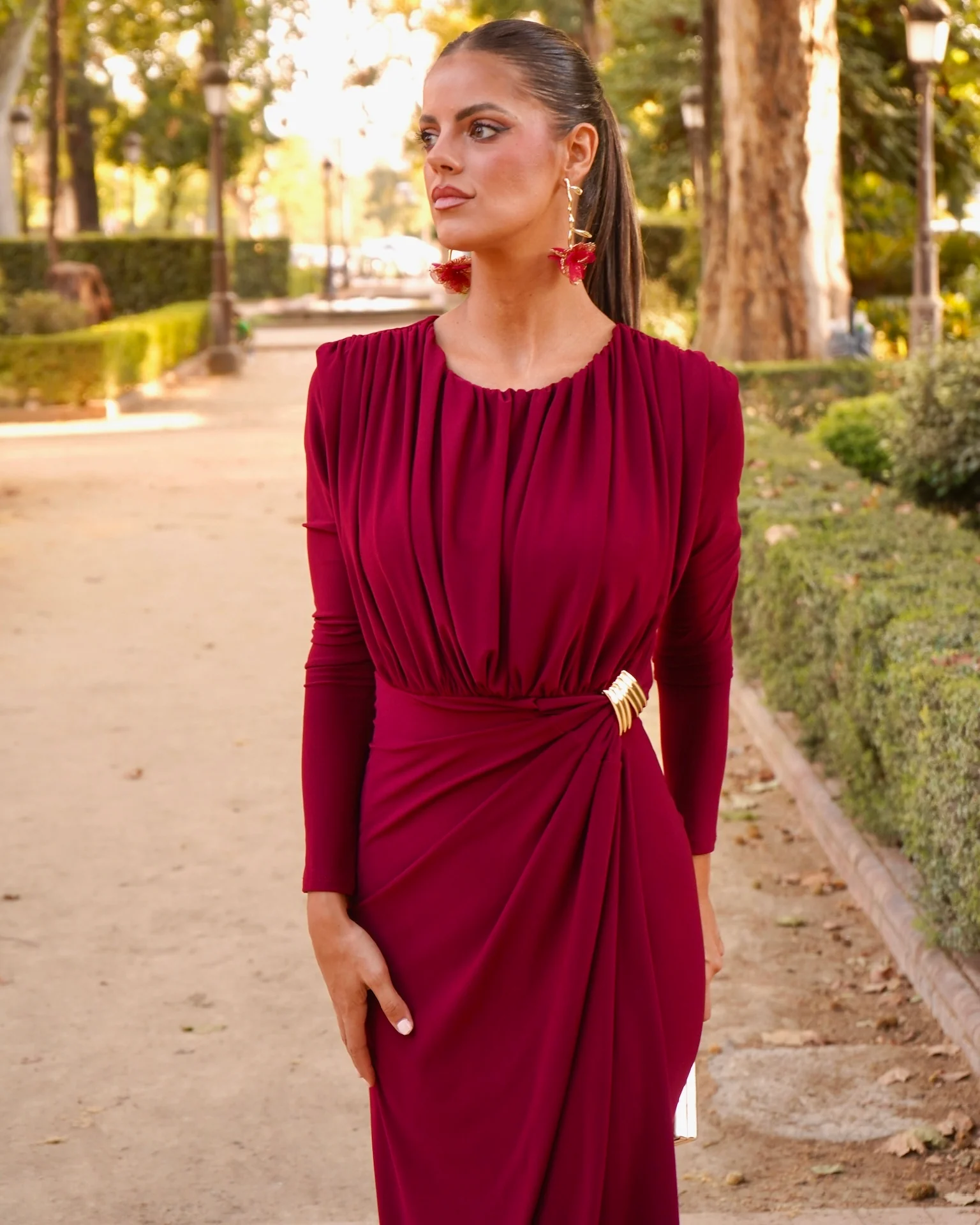 Vestido Carola granate - Image 2