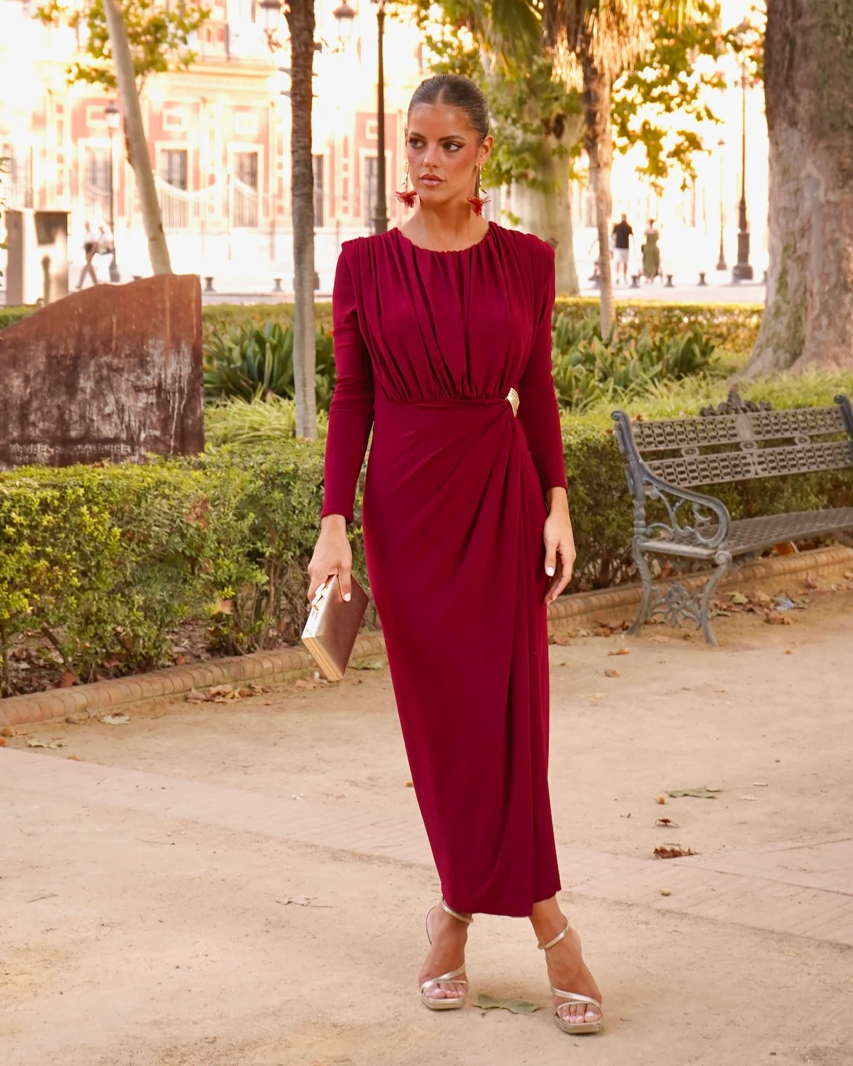 Vestido Carola granate - Image 3