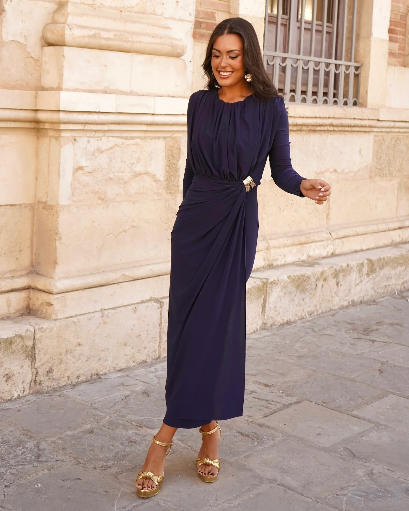 Vestido Carola marino