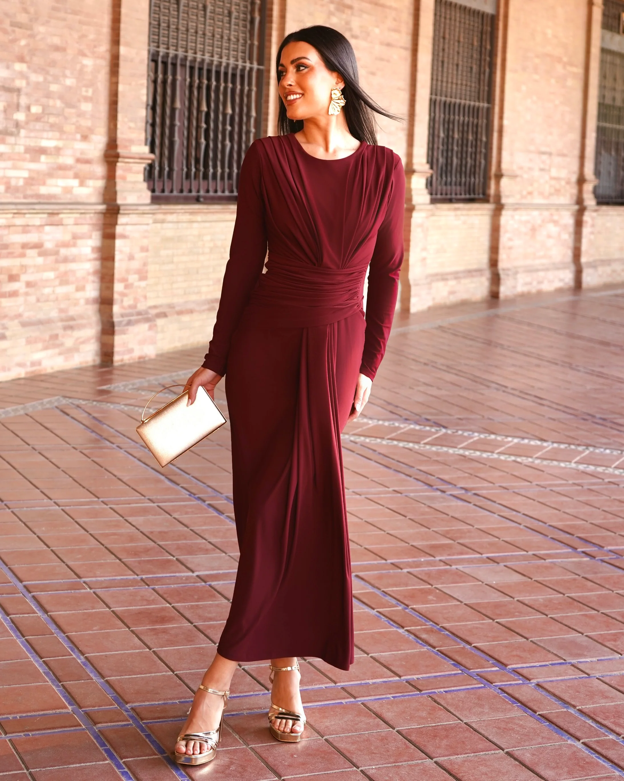 Vestido Ginebra Burdeos - Image 3