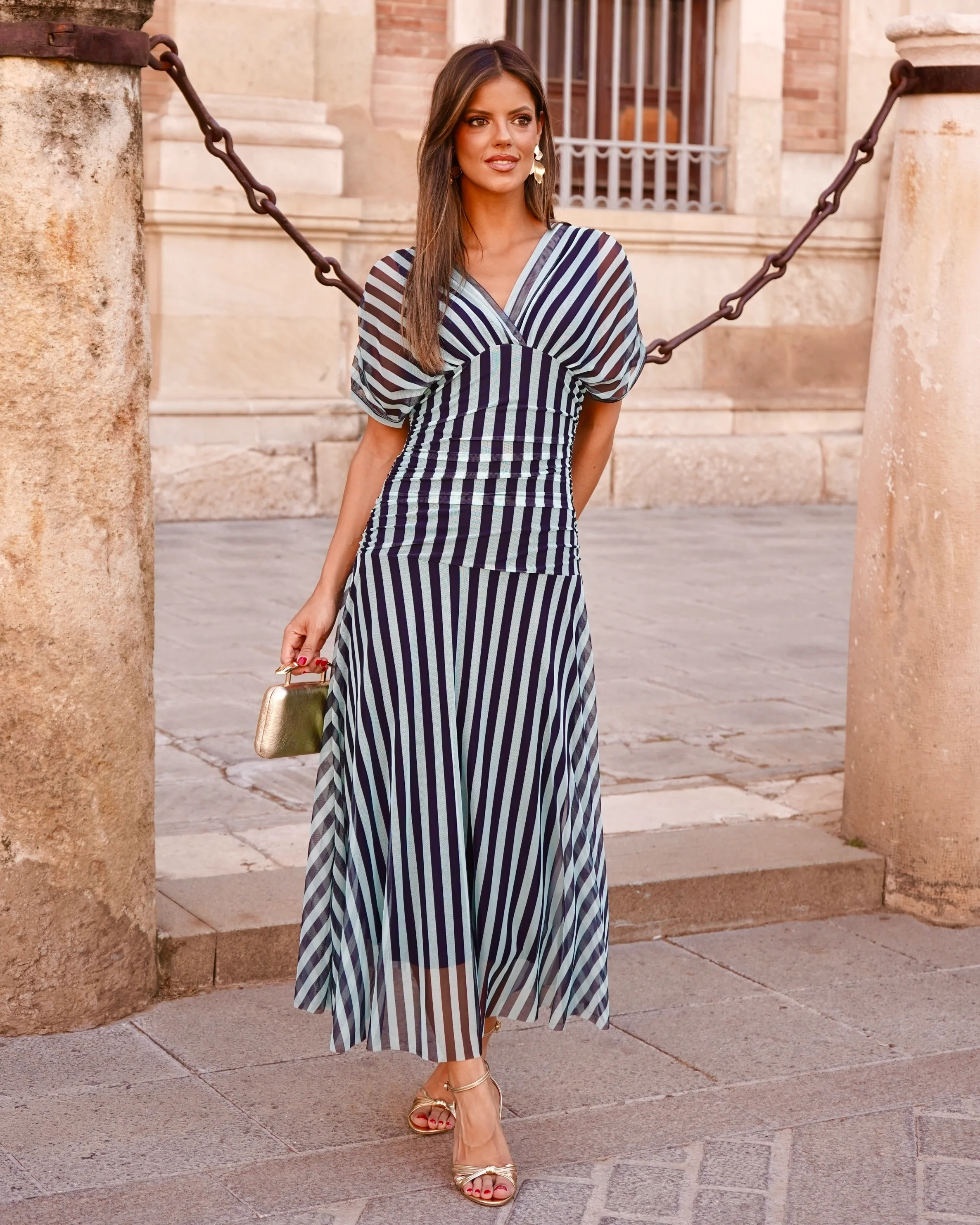 Vestido Grace Marino/Celeste - Image 5