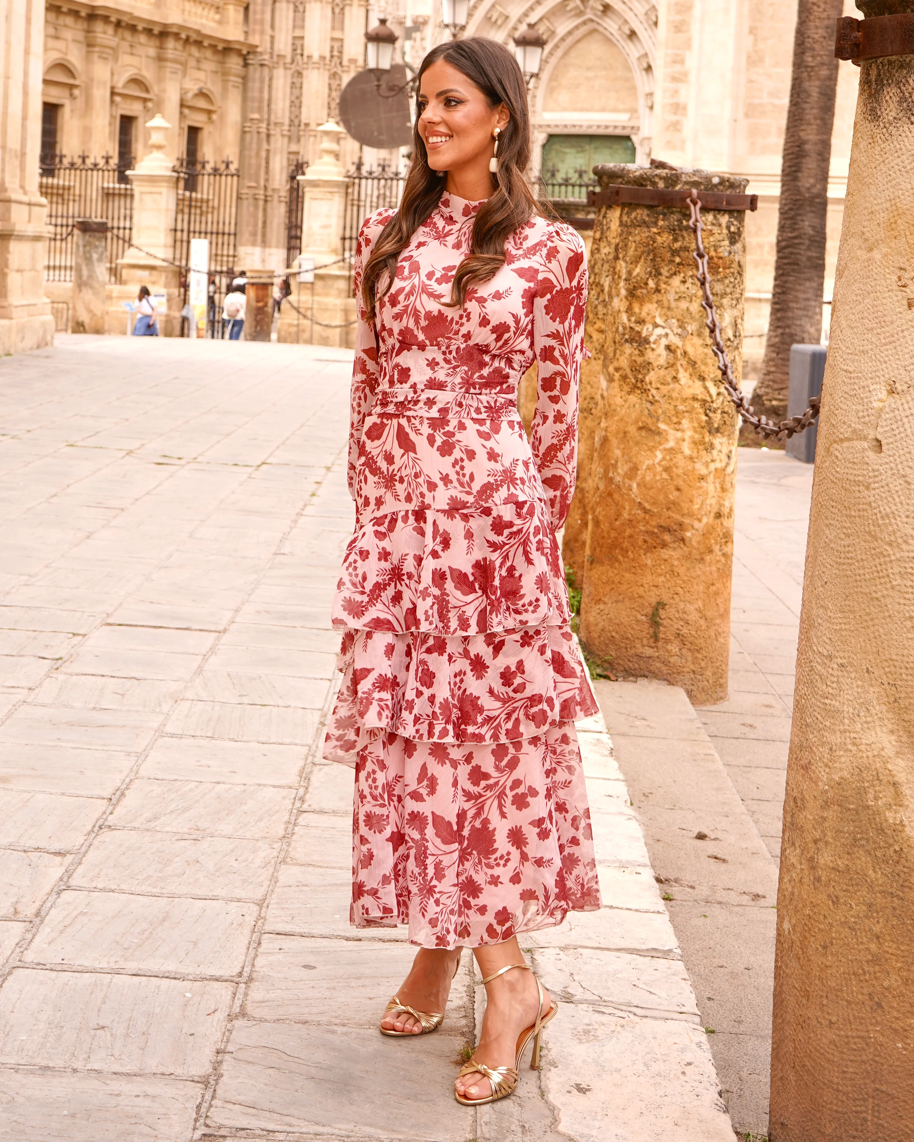 Vestido Mabel Rosa/Teja - Image 4