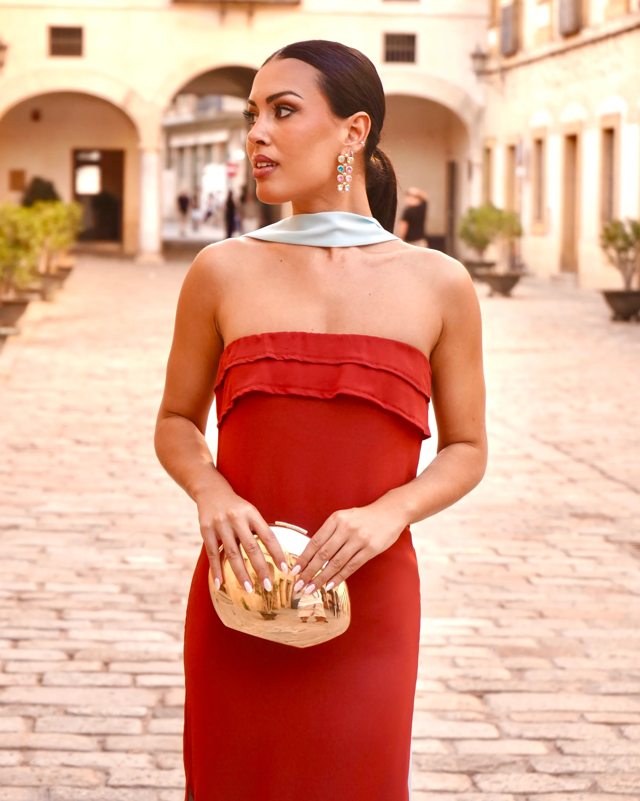 Vestido Sassa Teja/Verde Agua - Image 4